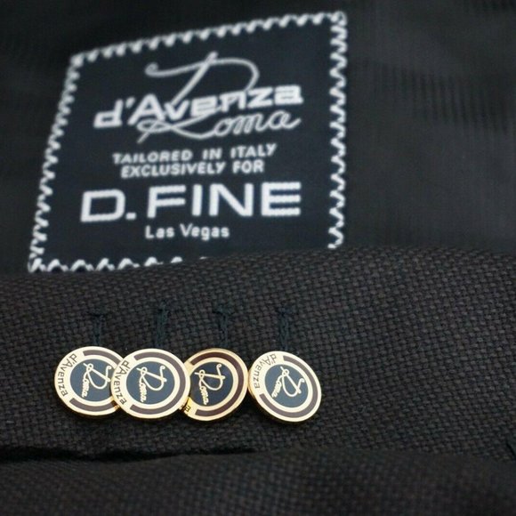 d’Avenza Hopsack Metal Logo Black Woven Sport coat